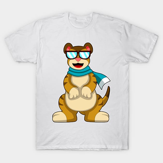 Meerkat with Sunglasses & Scarf T-Shirt by Markus Schnabel